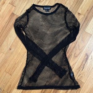 Fishnet Black Long-sleeve Shirt / Stretchy